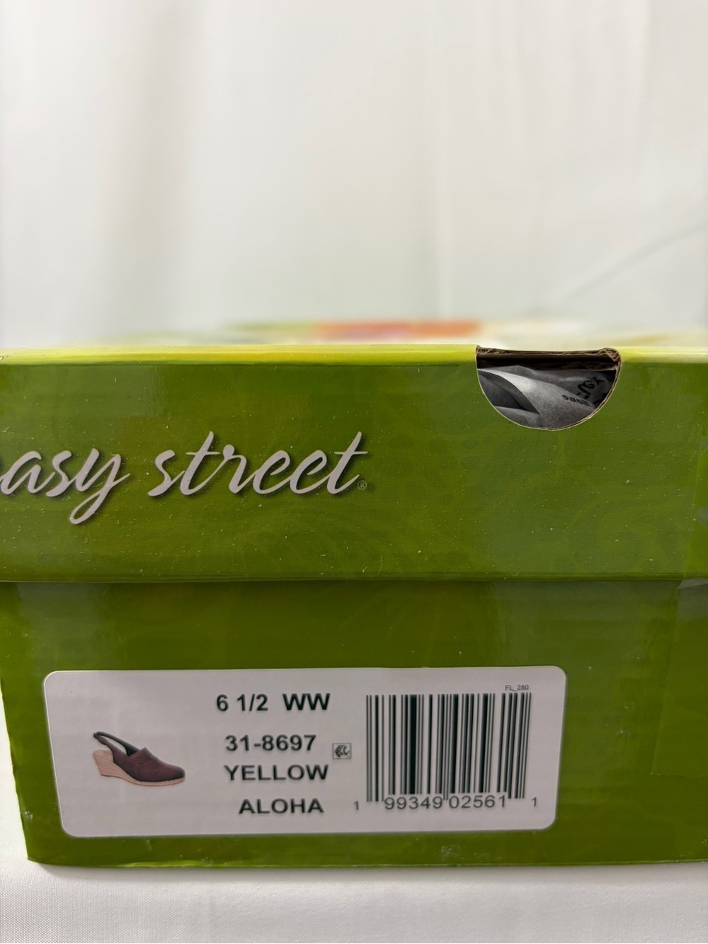 NWT Easy Street Women’s Size 6.5W Mustard Yellow Slingback Wedge Espadrilles - Picture 7 of 8
